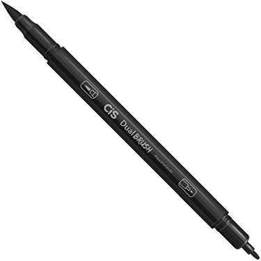 Imagem de Marcador Artístico Aquarelável Dual Brush - Preto - CIS - Caixa com 10 unidades CIS, Preto, pacote de 10