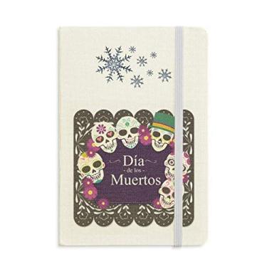 Imagem de Caderno de ilustração Skull The Day of The Dead Journal grosso flocos de neve inverno