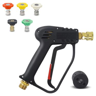 Imagem de DERASL Pistola de limpeza de carro 4000 PSI Karcher M22(14 mm) Rosca fêmea e adaptador Karcher Quick Connect, com 5 bicos de água para arruela de pressão, pisos, paredes, janelas e carros.