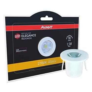 Imagem de Spot Mini Elegance LED, 1,5W, Luz amarela 2700K, Redondo, Branco Fosco, Bivolt, Avant
