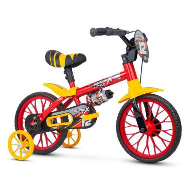 Imagem de Bicicleta Infantil Aro 12 Meninos Motor X Rodinhas De Treinamentos Cestinho Nathor