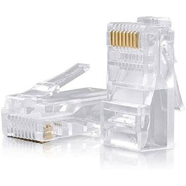 Imagem de Conector SHD Cat6 conector Cat5e conectores Cat5 RJ45 extremidades Ethernet cabo crimp conectores, UTP x 100Pcs