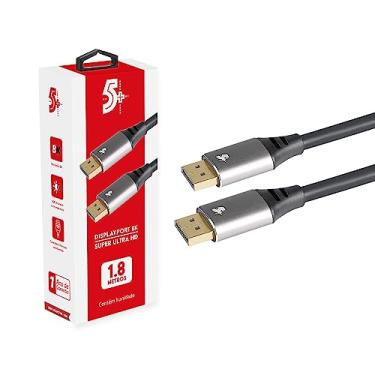 Imagem de 5+ 018-7499 Cabo Displayport Macho x Macho 1.4 Hbr 8K com Trava, Preto, 1.8 m