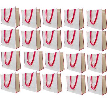 Imagem de Bolsa Ecobag Reutilizavel Kit 20 Uni Mercado Compras Reutilizavel Sacola De Ombro Economica