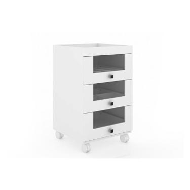 Imagem de Multiuso Quarto Carrinho De Maquiagem Pe2013 C- 3 Portas E Rodízios Branco - Tecno Mobili