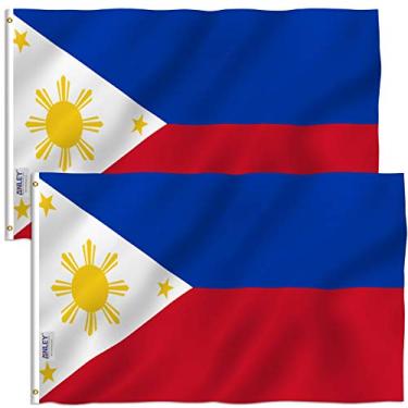 Imagem de ANLEY Fly Breeze 3x5 Foot Bandeira de Filipinas - Cor vívida e resistente ao desbotamento UV - Cabeçalho de lona e costura dupla - Bandeiras nacionais filipinas das Filipinas Poliéster
