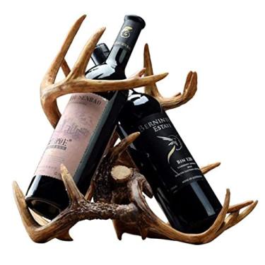 Imagem de Antler Wine Rack Crafts Gift Rack de vinho tinto 35 x 23 x 33 CM hopeful