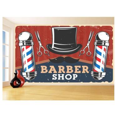 Imagem de Papel De Parede 3D Barbearia Barber Shop Logo 3,5M Brb21
