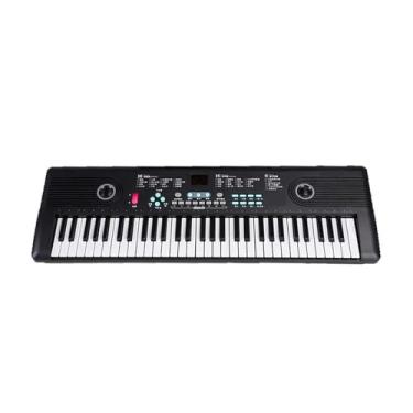 Imagem de teclado eletrônico para iniciantes Teclado De Piano Eletrônico Portátil, 61 Teclas, Órgão Com Microfone, Instrumento Educacional Para Iniciantes (Size : Bk)