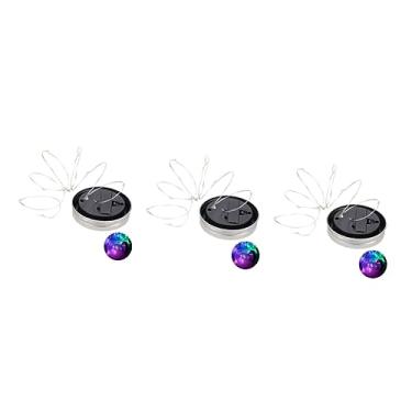 Imagem de HEMOTON 3 Unidades 10 Luz De Fada Luzes Penduradas Em Frasco De Pedreiro Candeeiro De Mesa De Fada Solar Acessório De Iluminação Do Pátio Pote De Pedreiro Roxo Ar Livre