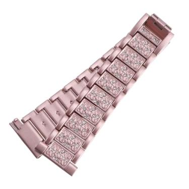 Imagem de ADOCARN Alça Relógio De Aço Inoxidável Bandas De Relógio Pulseiras De Relógio Feminino Relógio Inteligente Para Mulheres Relógios Femininos Metal Acessórios Diamante Rosa