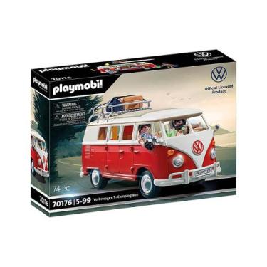 Imagem de Playmobil Kombi Volkswagen T1 Camping Bus Playset 70176 - Sunny