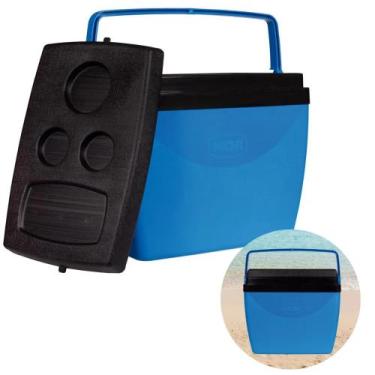 Imagem de Caixa Termica Cooler Com Alca Mor 34 Litros Azul E Preto