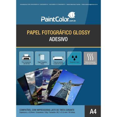 Imagem de Papel Fotográfico Adesivo Glossy Para Jato de Tinta 135g A4 20 Folhas