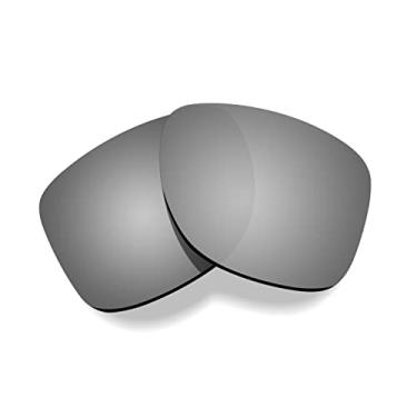 Imagem de Littlebird4 Lentes de reposição polarizadas premium de 1,5 mm para óculos de sol Oakley Gauge 8 M OO4124-xx57 (57 mm) - Multiopções (espelhado de titânio)