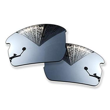 Imagem de MYCOURAG Lentes de reposição polarizadas com proteção UV para óculos de sol Oakley Flak 2.0 OO9295 – Revestimento polarizado espelhado de titânio
