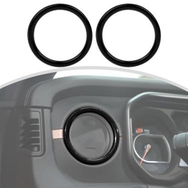 Imagem de CheroCar Anel de cobertura para aberturas de ar condicionado para painel, kit de acabamento de saídas de ar, acessórios de decoração de interiores compatíveis com Jeep Wrangler JL JLU e Jeep Gladiator