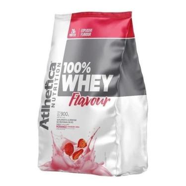 Imagem de 100% Whey Flavour Refil (900g) Morango Atlhetica-Unissex