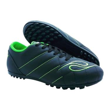 Imagem de CHUTEIRA SOCIETY DALPONTE SPEED COURO PRETO VERDE MASCULINA-Masculino