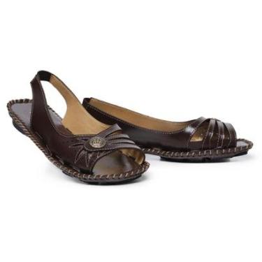 Imagem de Sandalia Ipê Mulato Ortopédica Rasteirinha Feminina Couro Premium-Feminino