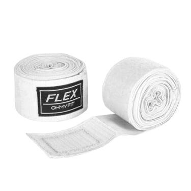 Imagem de OHMY FIT Envoltórios de mão Flex Boxing – 236 polegadas/6 m extra longo para proteção premium e melhor desempenho (branco)