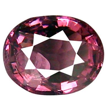 Imagem de Pedra preciosa solta genuína de Malaya, rosa tanzânico, não aquecida/não tratada com corte oval de 1,29 ct (7 x 6 mm)