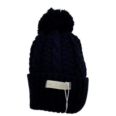 Imagem de Gorro de Tricô Para Meninos Com Pompom Preto