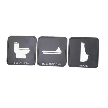 Imagem de YJIUYUANQ Placa de parede, placa de porta, placa de decoração para uso comercial - 3 designs "pedestal PAN" sinal, placa "Squatting PAN", placa de "mictório"