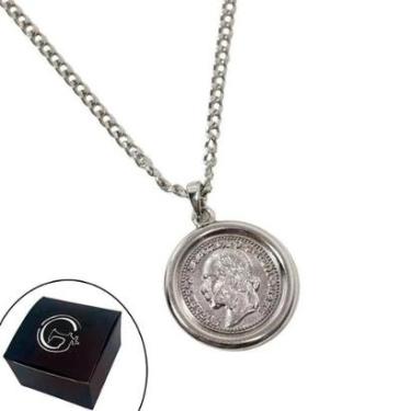 Imagem de Colar Corrente Masculino Feminino Moeda Antiga NE2-Unissex