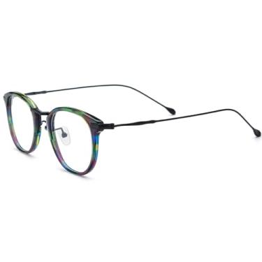 Imagem de FONEX Armação de óculos de titânio acetato masculino quadrado feminino vintage óculos ópticos F85786, F85845 Preto, 49-21-145