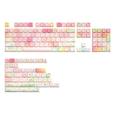 Imagem de YUNZII Conjunto de teclas personalizadas Spring Garden PBT Double Shot, 142 teclas de sublimação de tinta para teclado mecânico para jogos Cherry Gateron MX Switchs