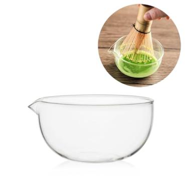 Imagem de Tigela de vidro Matcha com bico de derramamento, chawan de mistura cerimonial, 11,4 cm, xícara de chá verde Matcha estilo japonês, batedeira matcha com jorro martelo, tigelas matcha, vidro,