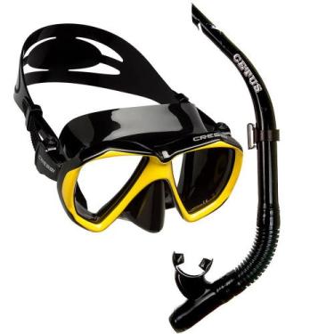 Imagem de Kit de Mergulho Máscara+Respirador Cressi Ranger Fun, Preto, Amarelo