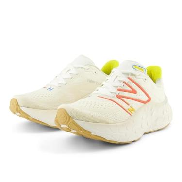 Imagem de New Balance Fresh Foam X More V4 Tênis de corrida feminino, Sal marinho/vermelho golfo/raspas de limão, 35