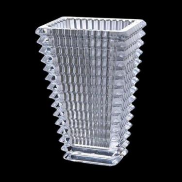 Imagem de Vaso vidro cristal translucido lapidado 27cm. Corpo em escamas Pesado 