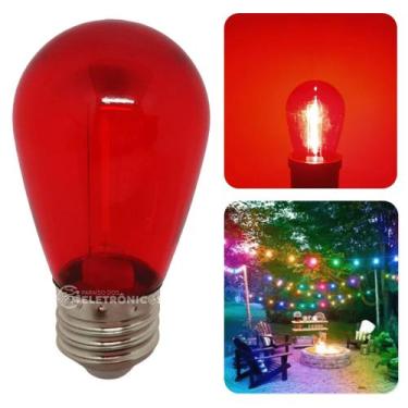 Imagem de Lâmpadas Led Retrô Coloridas Boloinhas 1w S14 110v Abajurs Luminárias 