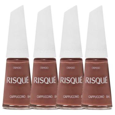 Imagem de Kit 4 Esmalte Risqué Nudes Cremosos Cor Cappuccino 8ml