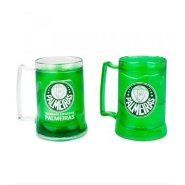 Imagem de Jogo 2 Canecas Gel Isolante Térmico Time Palmeiras 400 ml - taimes