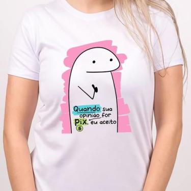 Imagem de 1 Camiseta Bonequinho Flork Meme Quando sua opinião for eu aceito Cami