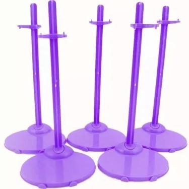 Imagem de Kit 3 Suporte Roxo Para Boneca- Compatível com Barbie * Pedestal - GRO