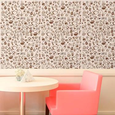 Imagem de Papel de Parede Adesivo Autocolante Vinil Casual Café Cappuccino Tons 