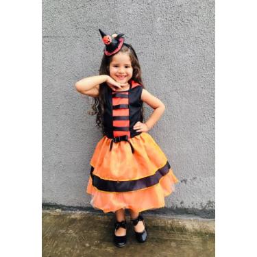 Imagem de Fantasia infantil bruxinha Halloween meninas - Kids, P veste 3 a 4 ano
