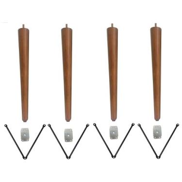 Imagem de Pe Palito 80cm Chapa Reta Suporte V + Parafuso - Jthome, Amêndoa Marro