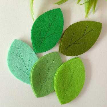 Imagem de Folha Feltro Verde Mix 5,5cm - 10 und - Mariáh Farias