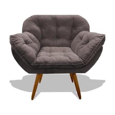 Imagem de Poltrona Miami Cadeira Robusta Pés Palitos Fibra Silicone Sala De Esta