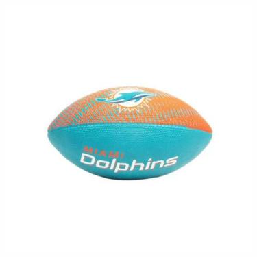 Imagem de Bola Futebol Americano Wilson NFL Team Tailgate Jr Miami Borracha Ader