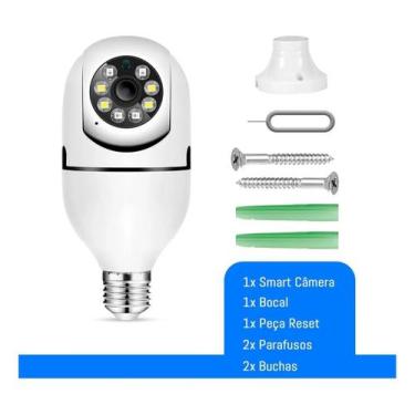 Imagem de Câmera Ip Ptz Speed Dome Wi-fi Segurança Lâmpada Espiã Robô Giratória 