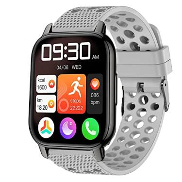 Imagem de Pulseiras de relógio inteligente Popglory P66, pulseiras de substituição de silicone Lamshaw pulseira esportiva com fivela de metal compatível com MorePro H56 Smart Watch / Kimnix T99 Pro Watch / LESHIDO CS08 Relógio de 4,7 cm / Popglory 1,85" P66 Smart Watch (cinza)