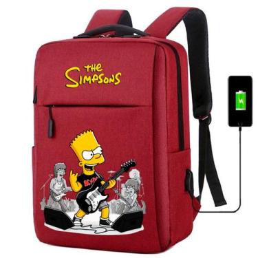 Imagem de Mochila USB Escolar Estampa Infantil Simpsons Notebooks, Trabalho Esco