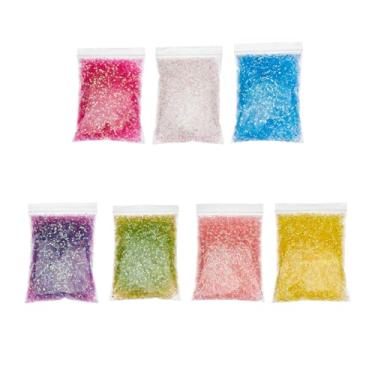 Imagem de DICOSMETIC 7 sacos de contas de bingsu crocantes de 140 g para contas de tubo de palha macias iridescentes 3D miçangas de plástico com glitter sortido de micromiçangas crocantes de geleca crocante, 1